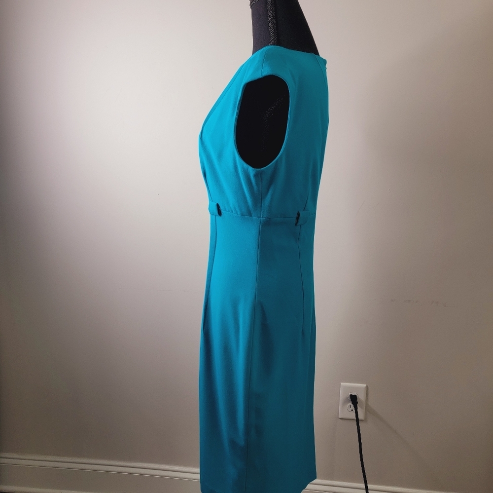 Calvin Klein Jewel Tone Feminine Classic Sheath Cap Sleeve Tailored Dress sz 6 - Picture 2 of 4